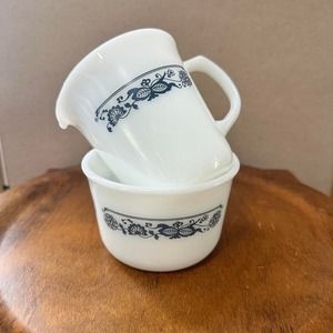 Vintage Corning by PYREX Old Town Sugar & Creamer Set